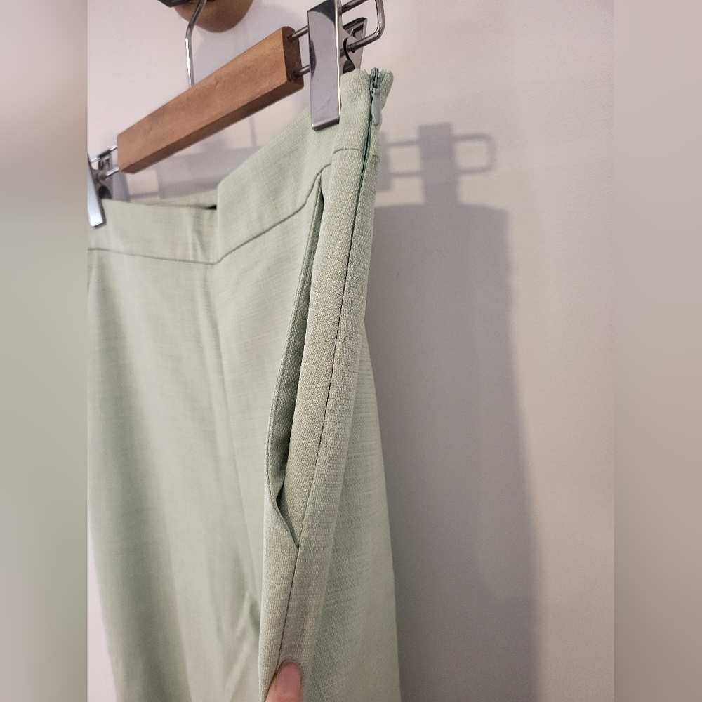 Zara Green Wide-Leg Pants - Picture 7 of 14